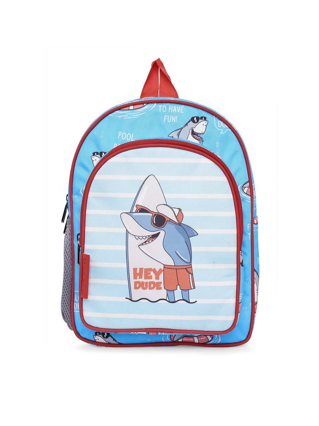 GEPACK Unisex Kids Blue Shark Print School Backpack