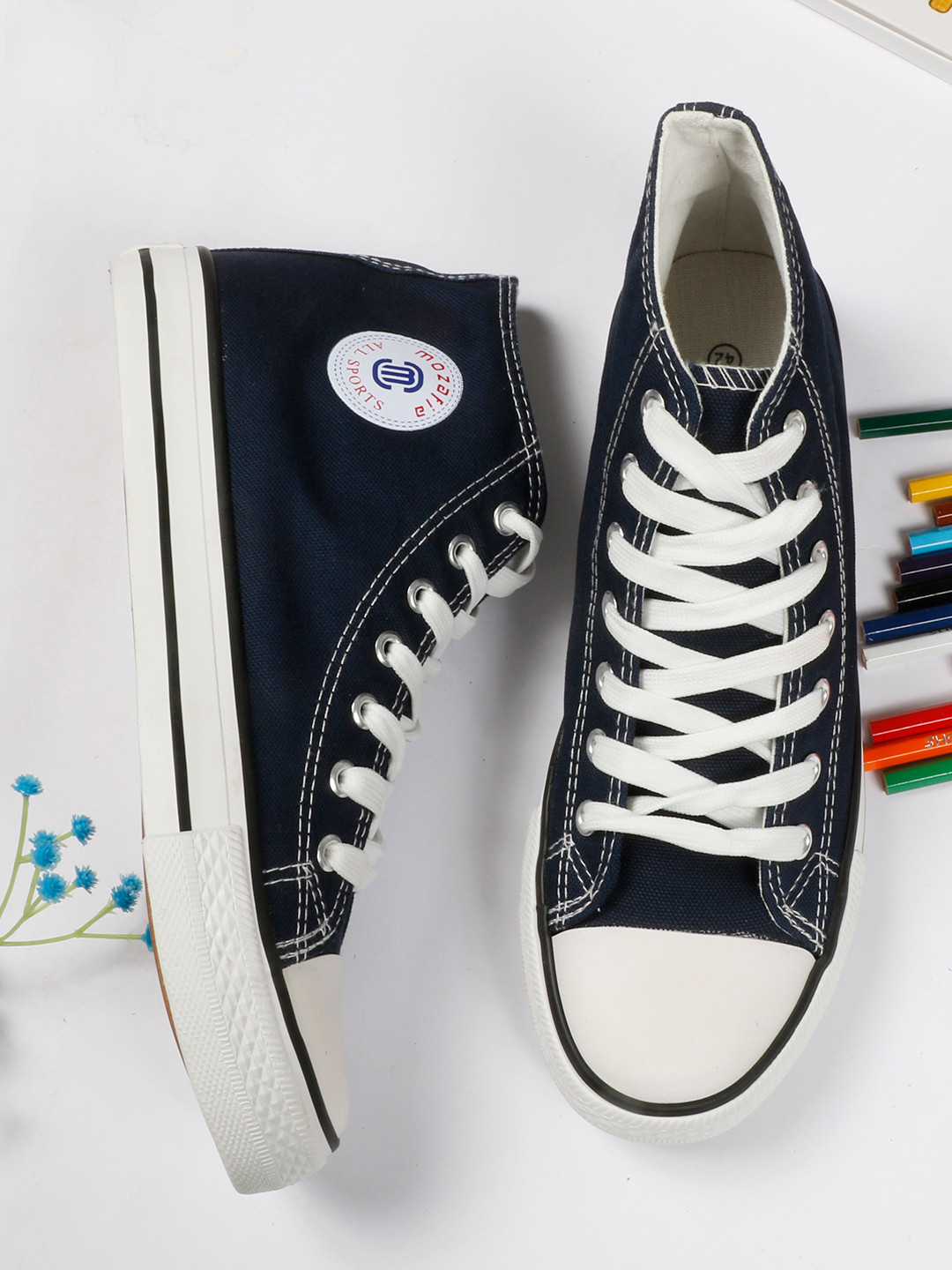 MOZAFIA Men Canvas Lace-up Casual High Top Sneakers