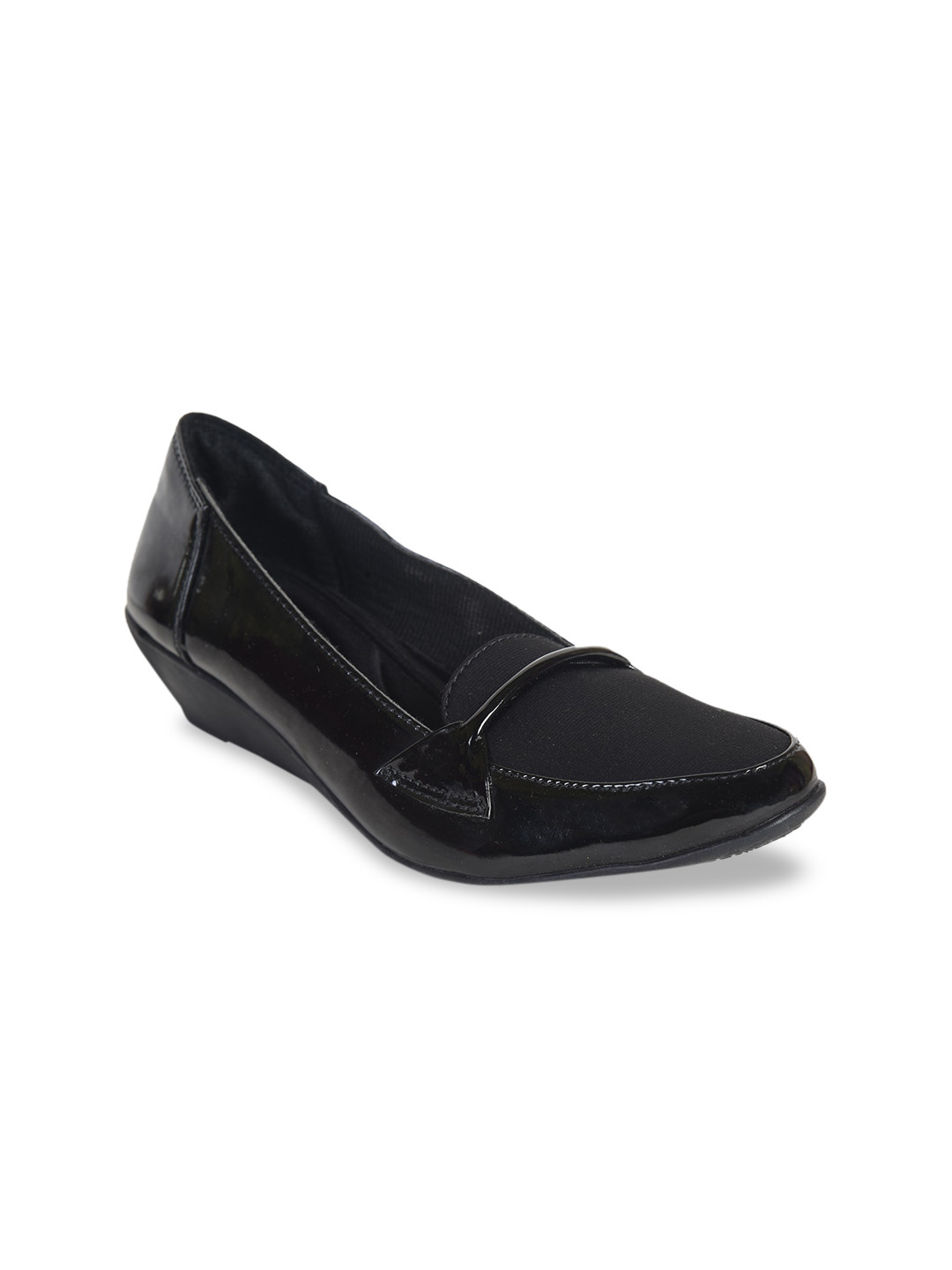 Ajanta Women Black Solid Formal Penny Loafers
