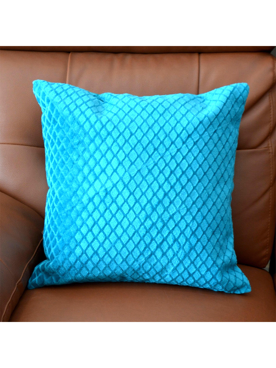 Tranquil square Geometric Cotton Lightweight 5 Pcs Textured Square Cushion Covers -16x16In