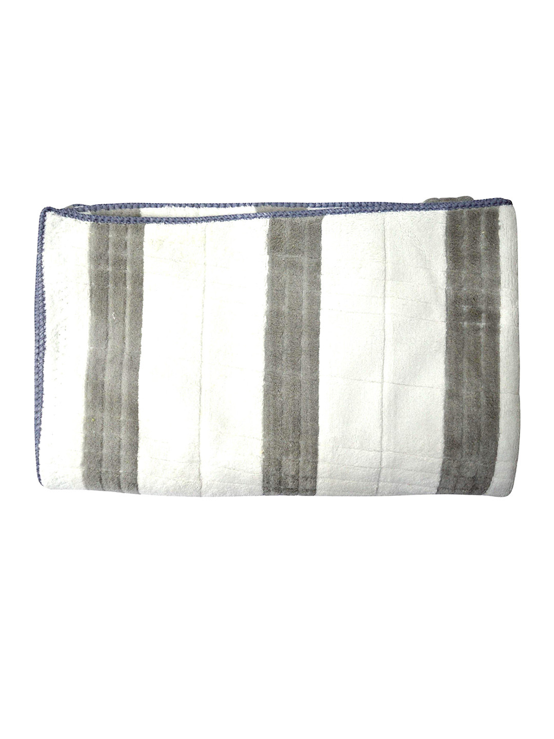 Tranquil square Grey & White Striped 650 GSM Cotton Rectangular Bath Towel