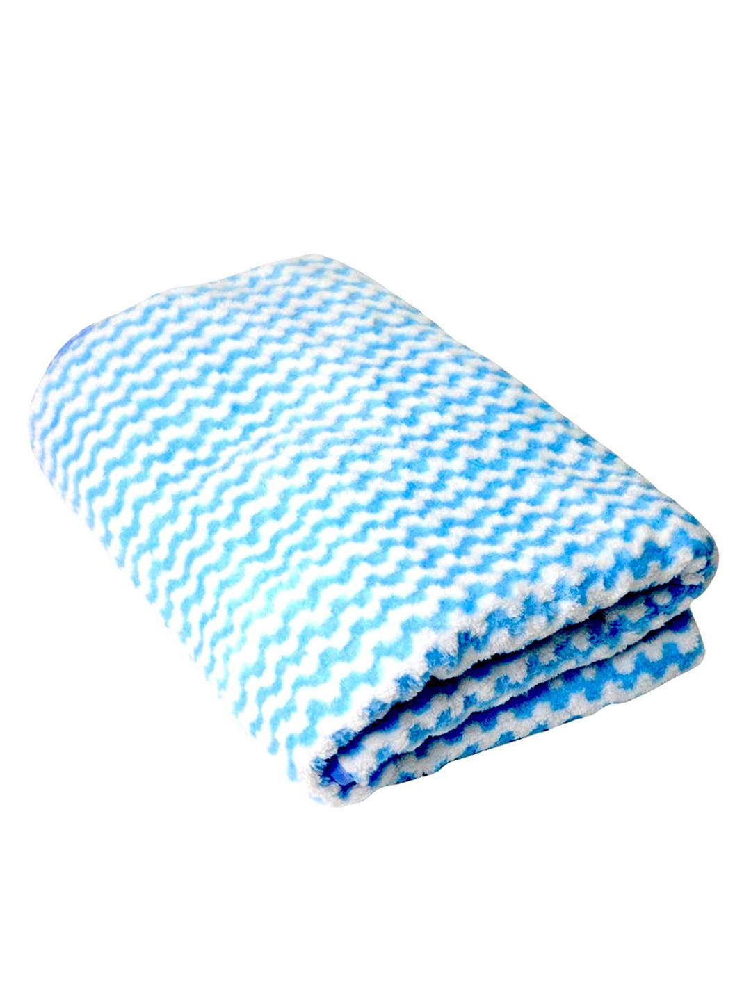 Tranquil square Sky-Blue & White Striped 650 GSM Cotton Bath Towel