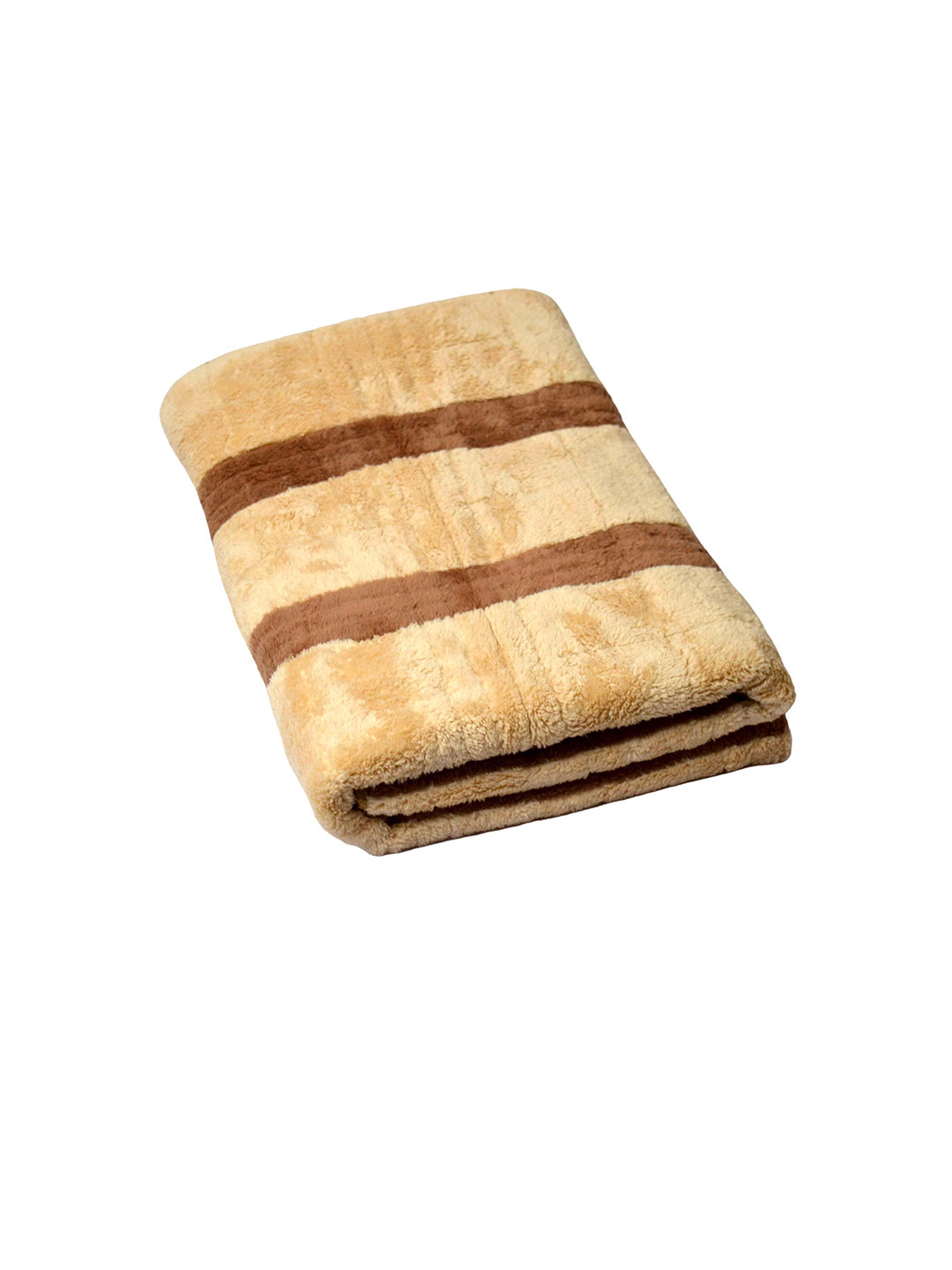 Tranquil square Coffee Brown Striped 650 GSM Pure Cotton Bath Towels