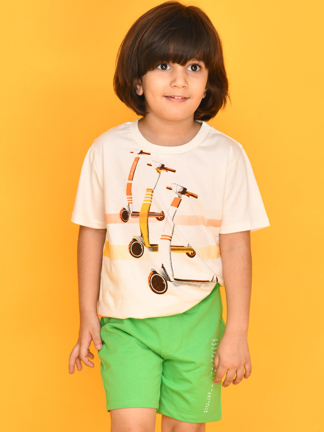 Anthrilo Boys Green Cotton Shorts