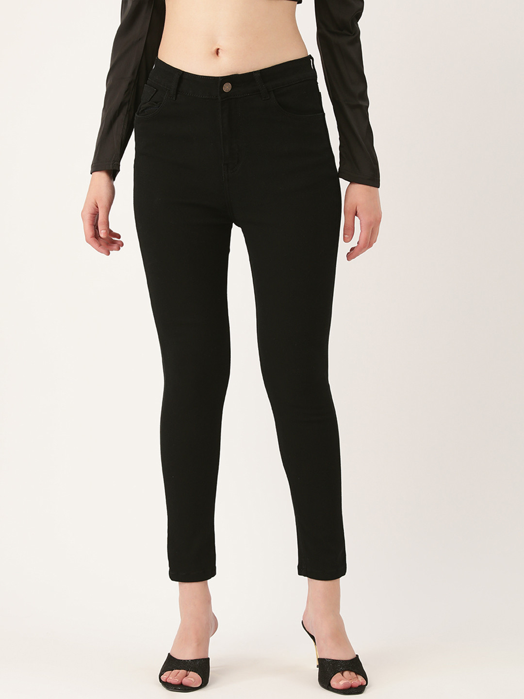 Antheaa Women Black Slim Fit Stretchable Jeans