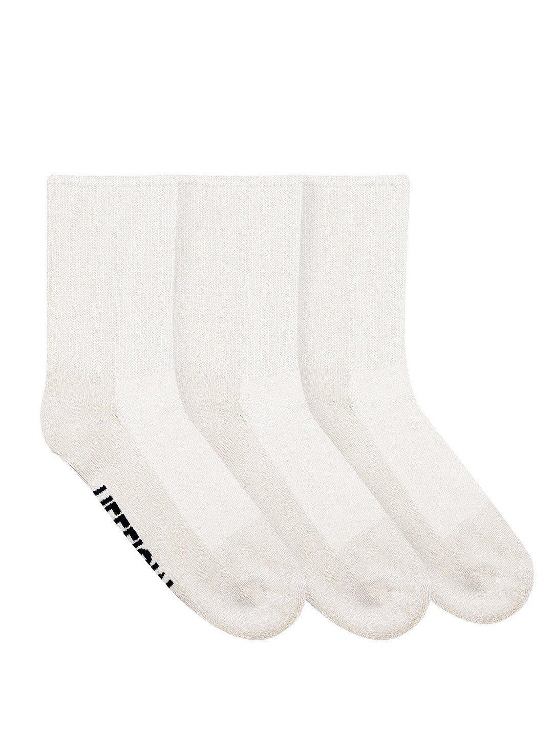 Heelium Unisex Pack of 3 White Solid Diabetic Anti-Odour Calf-Length Bamboo Socks
