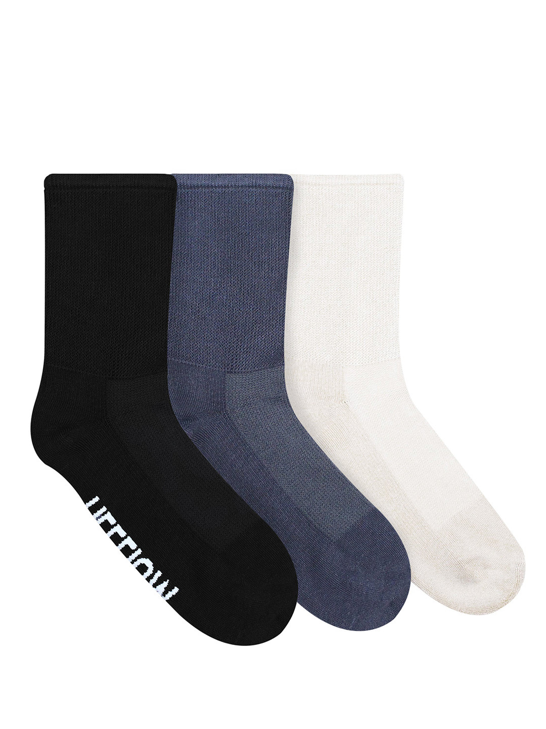 Heelium Pack of 3 Solid Diabetic Above Ankle-Length Socks