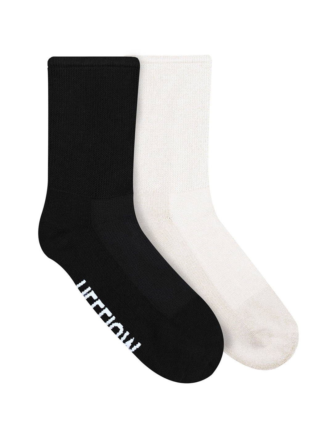 Heelium Unisex Black & White Pack Of 2 Bamboo Diabetic Socks
