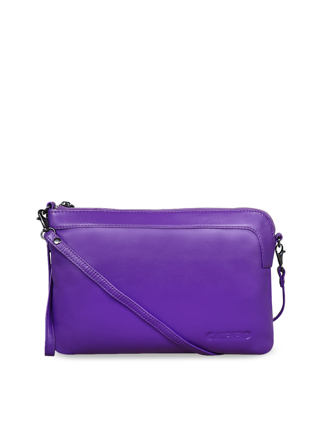 CALFNERO Violet Leather Structured Sling Bag