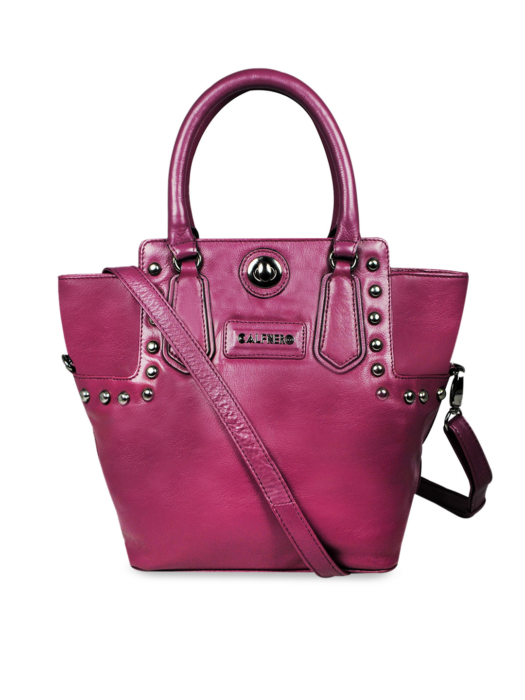 CALFNERO Violet Leather Bucket Shoulder Bag