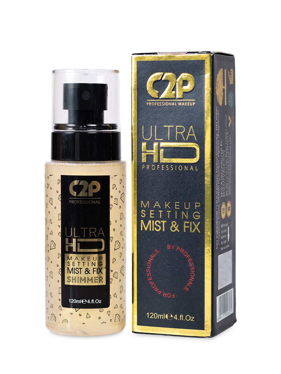 C2P PROFESSIONAL MAKEUP Ultra HD Makeup Setting Mist & Fix - Shimmer - Champagne 04
