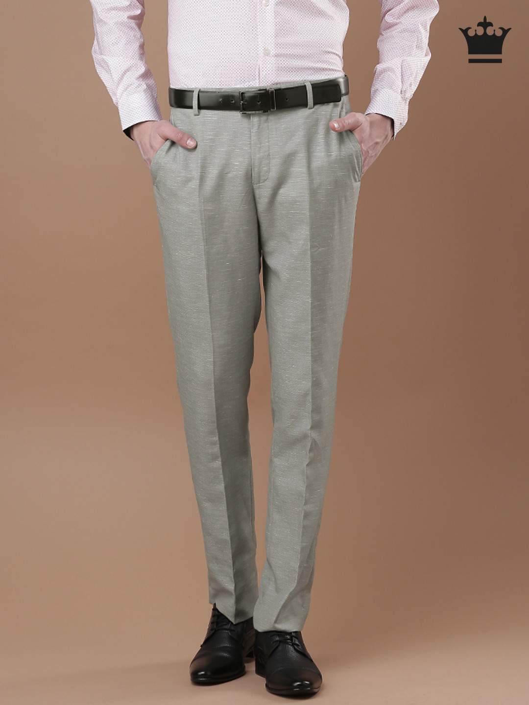 Buy Louis Philippe Men Grey Milano Fit 