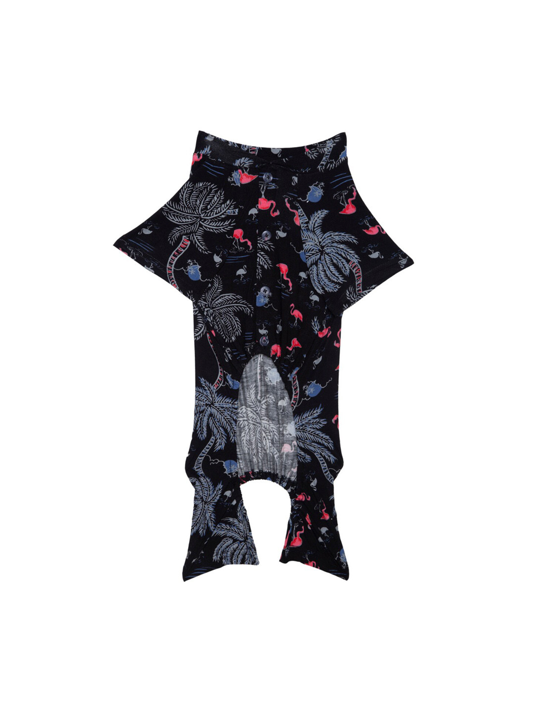 Lulala Dog Black & Pink Printed Jumpsuit