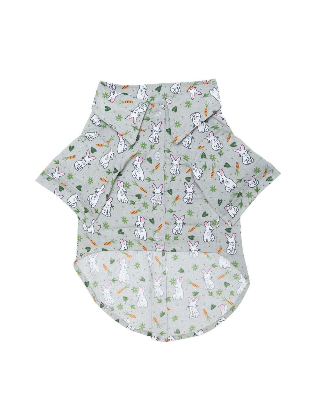 Lulala Grey Bunny Print Dog Collar Shirt