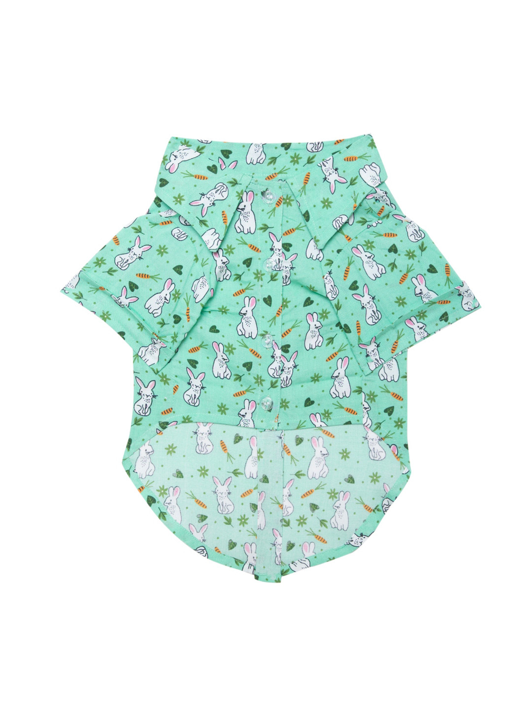 Lulala Dogs Green & White Printed Collar Shirt
