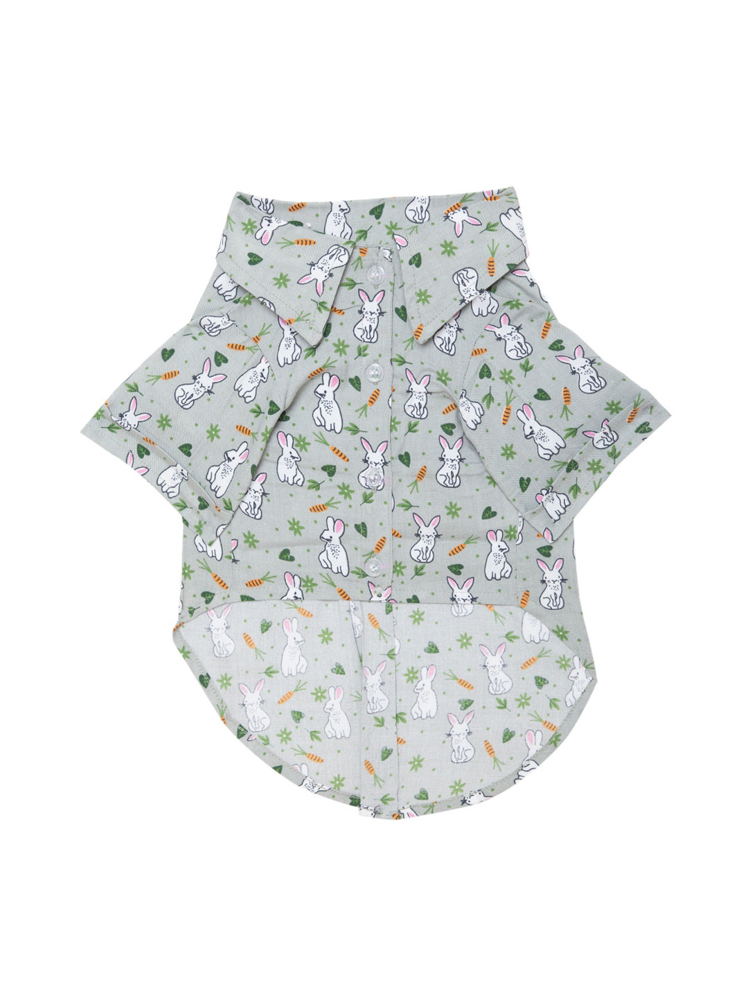 Lulala Grey & White Printed Cotton Shirt Dog Dress