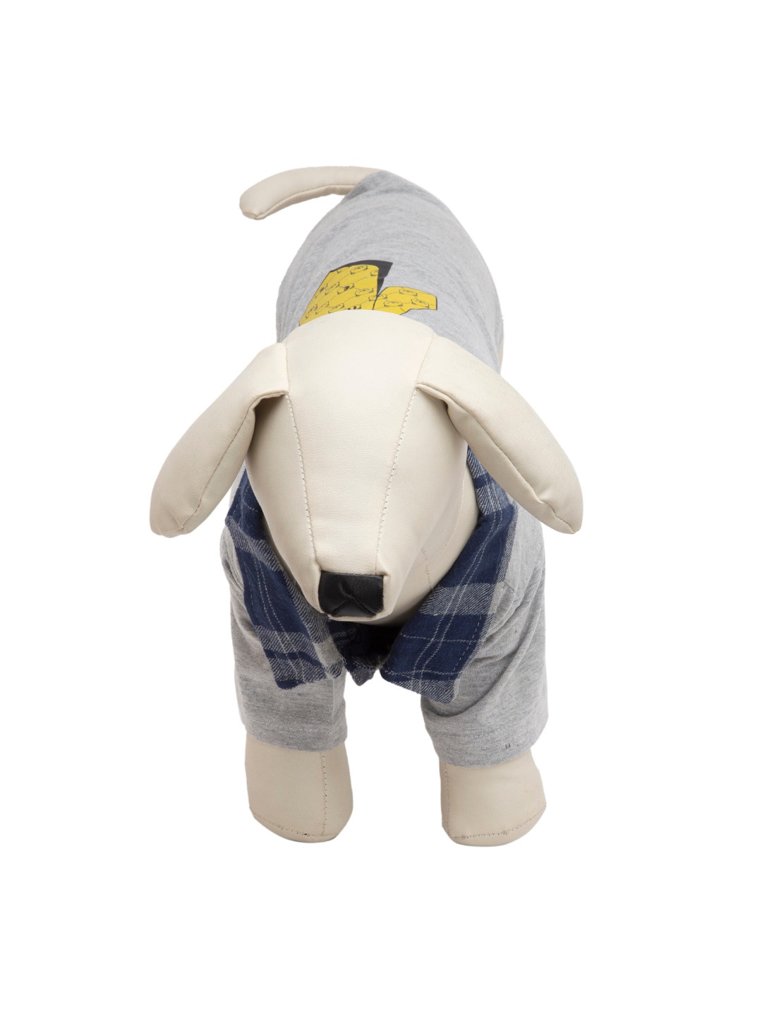 Lulala Grey Dog T-Shirt with Printed Teddy Tie