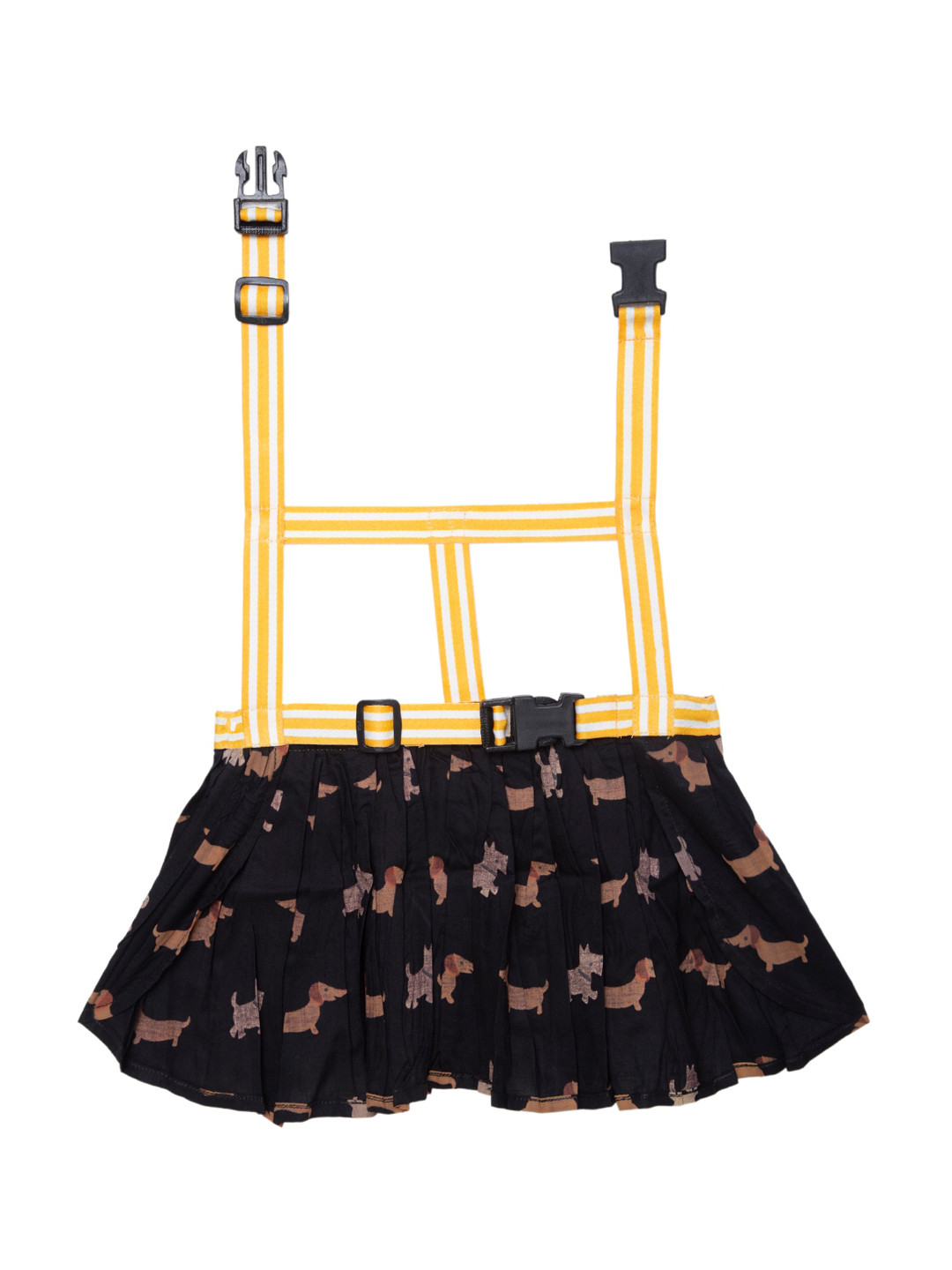 Lulala Black & Orange Printed Cotton Dog Dress