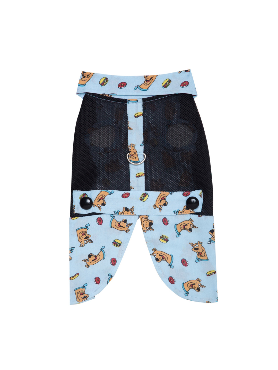 Lulala Unisex Sky Blue & Brown 2 In1 Doggie & Burger Print Dog Dress With D-Ring