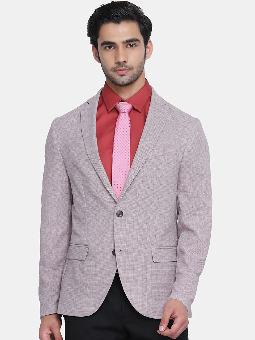 Blackberrys Men Red Solid Formal Blazer