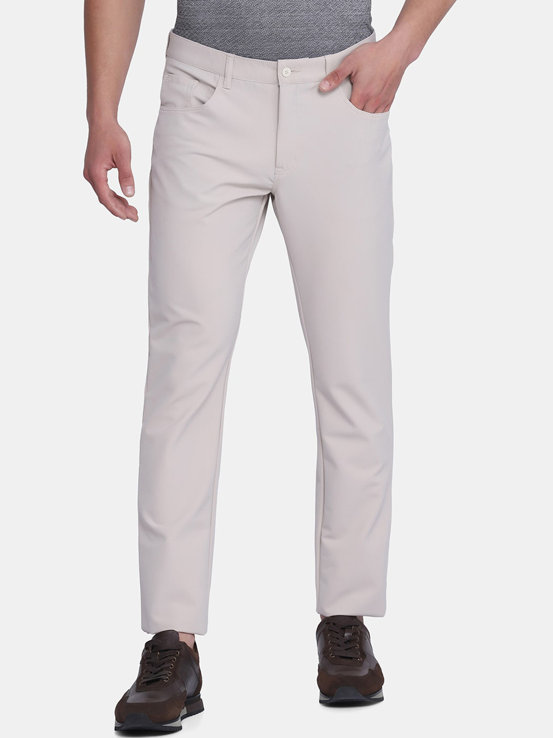 Blackberrys TechPro Men Beige Casual Trouser