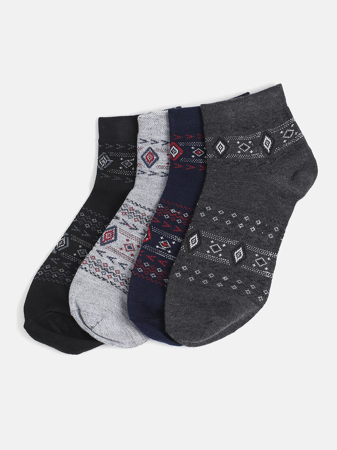 Kolor Fusion Men Pack Of 4 Multi-Colored Above Ankle-Length Socks