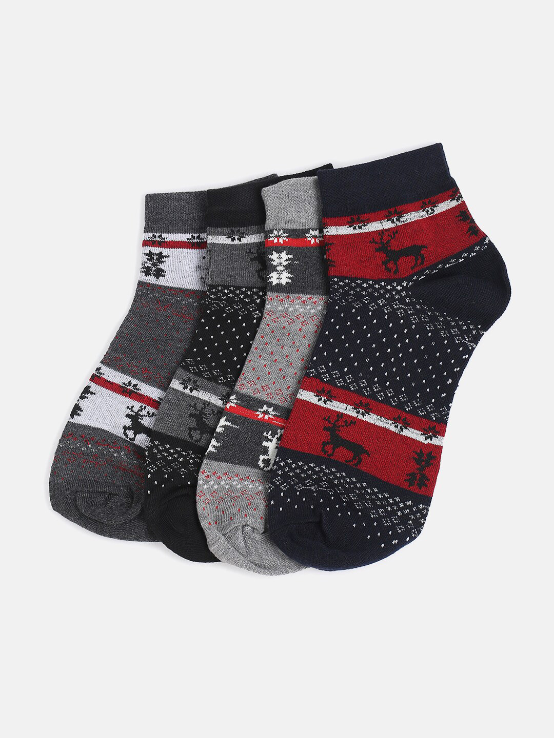 Kolor Fusion Men Pack of 4 Multi-Colored Above Ankle Length Socks