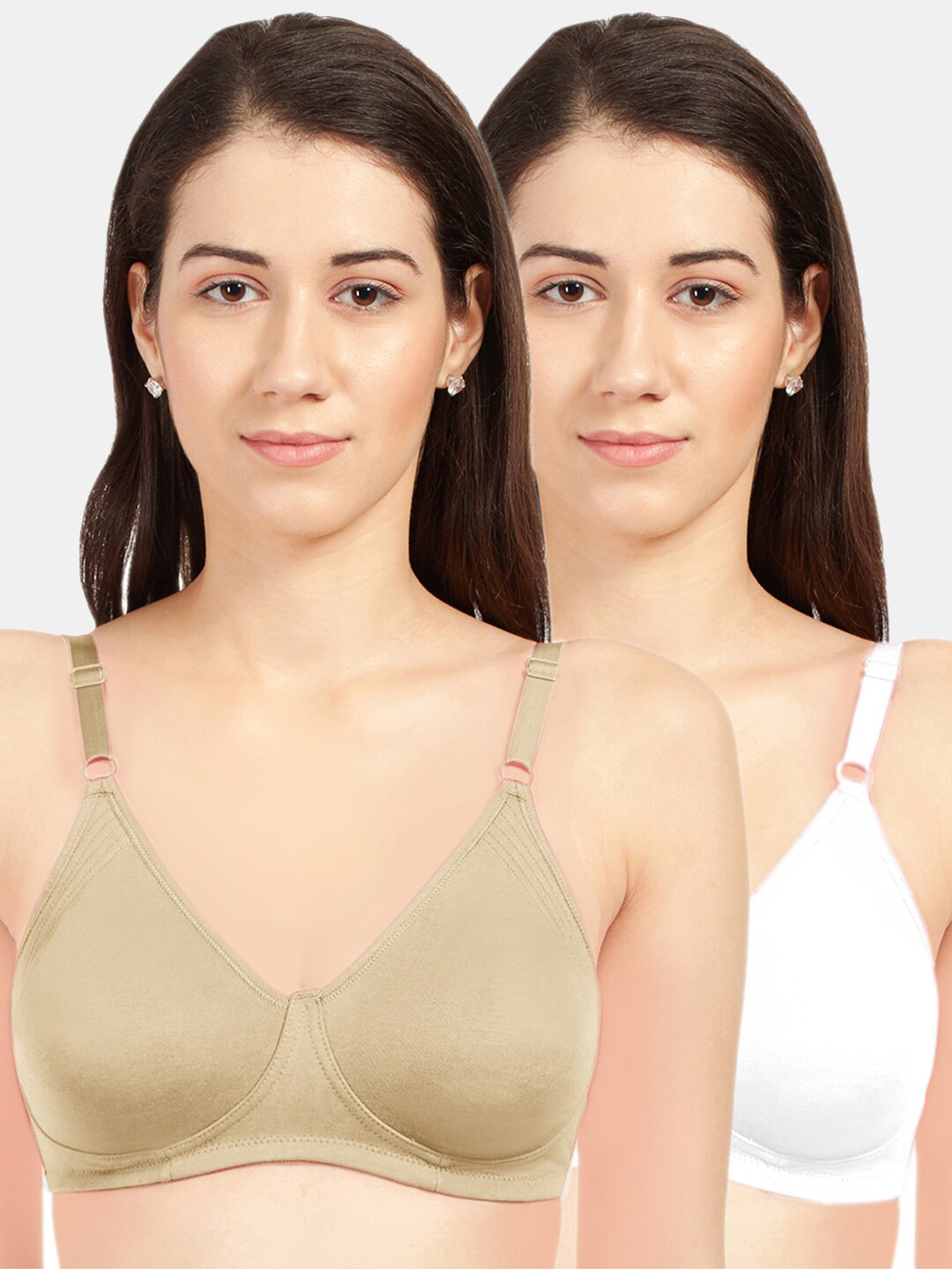 Sonari 2 Grey & White Non Padded T-Shirt Bra