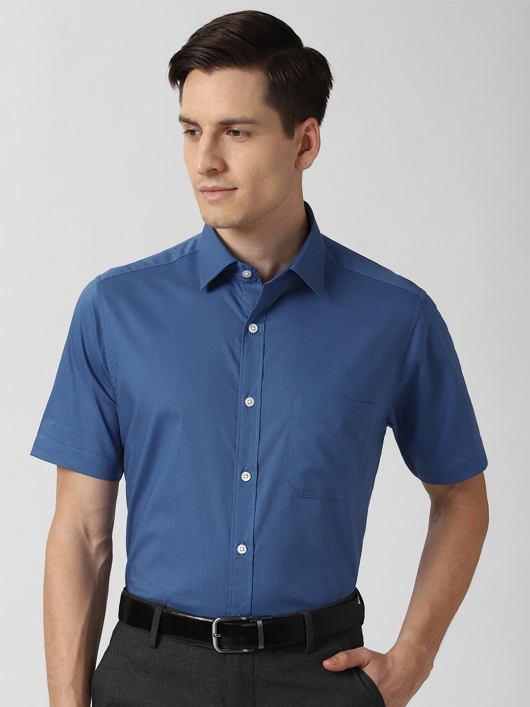 Peter England Men Blue Formal Shirt