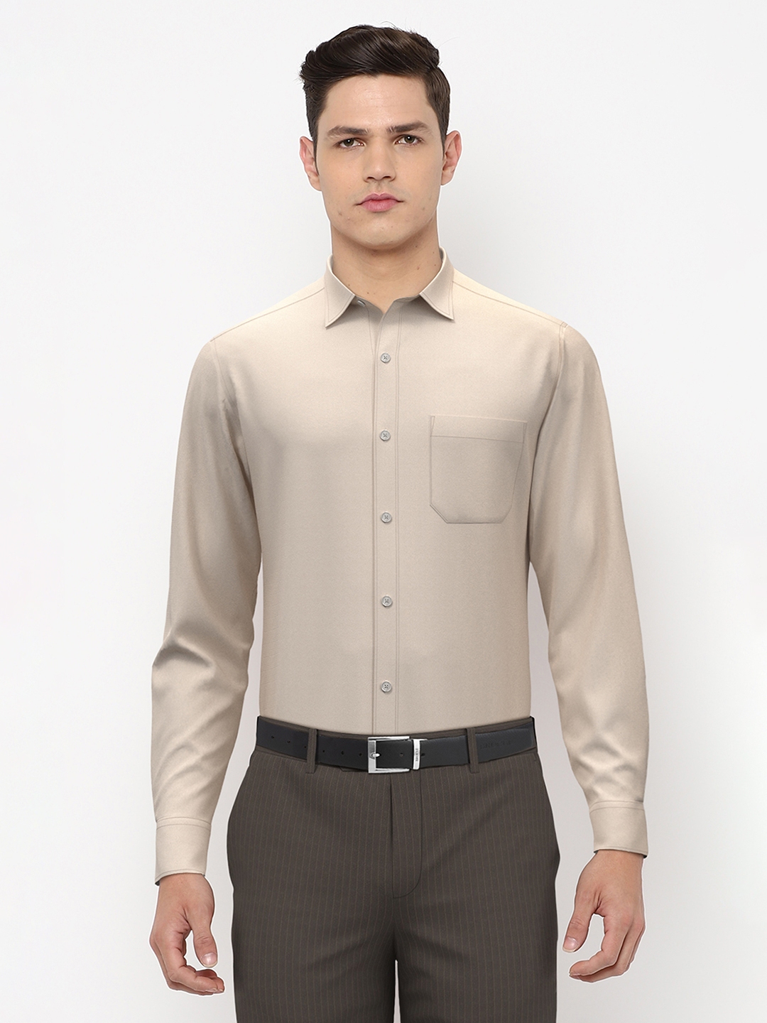 Mens cream online formal shirt