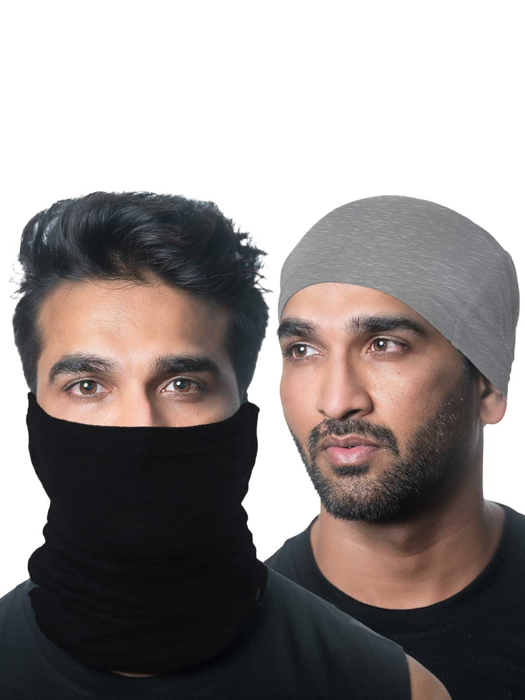 Heelium Unisex Pack of 2 Bamboo Soft Odour-free & Breathable Multipurpose Bandana