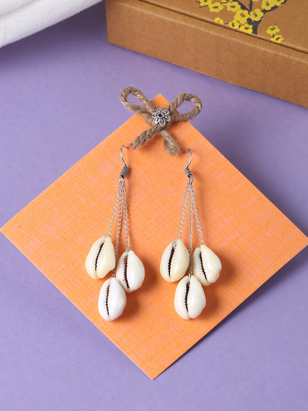 RDK White Oval Drop Earrings