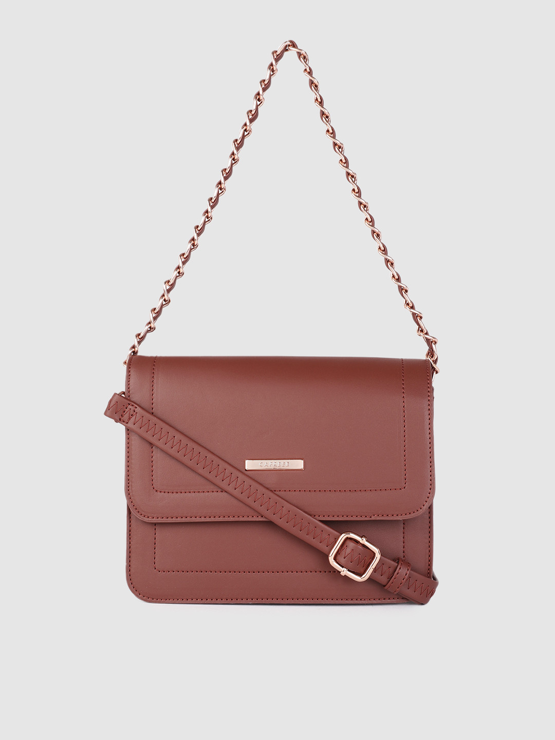 Caprese Tess Women Brown Medium Satchel Bag