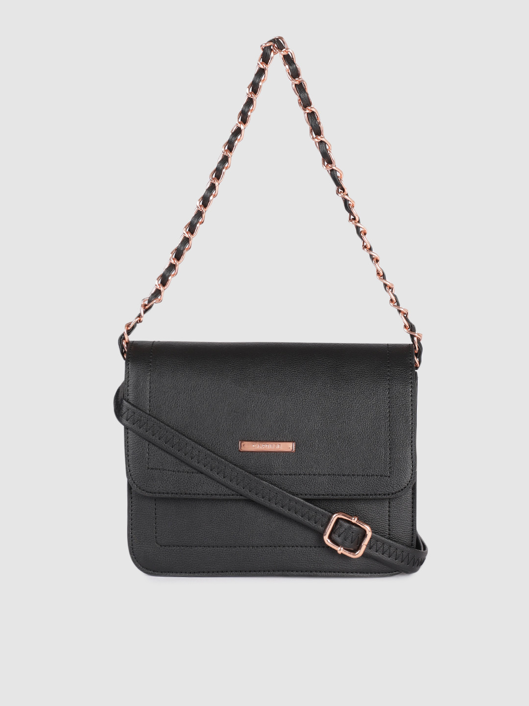 Caprese Black Structured Shoulder Bag