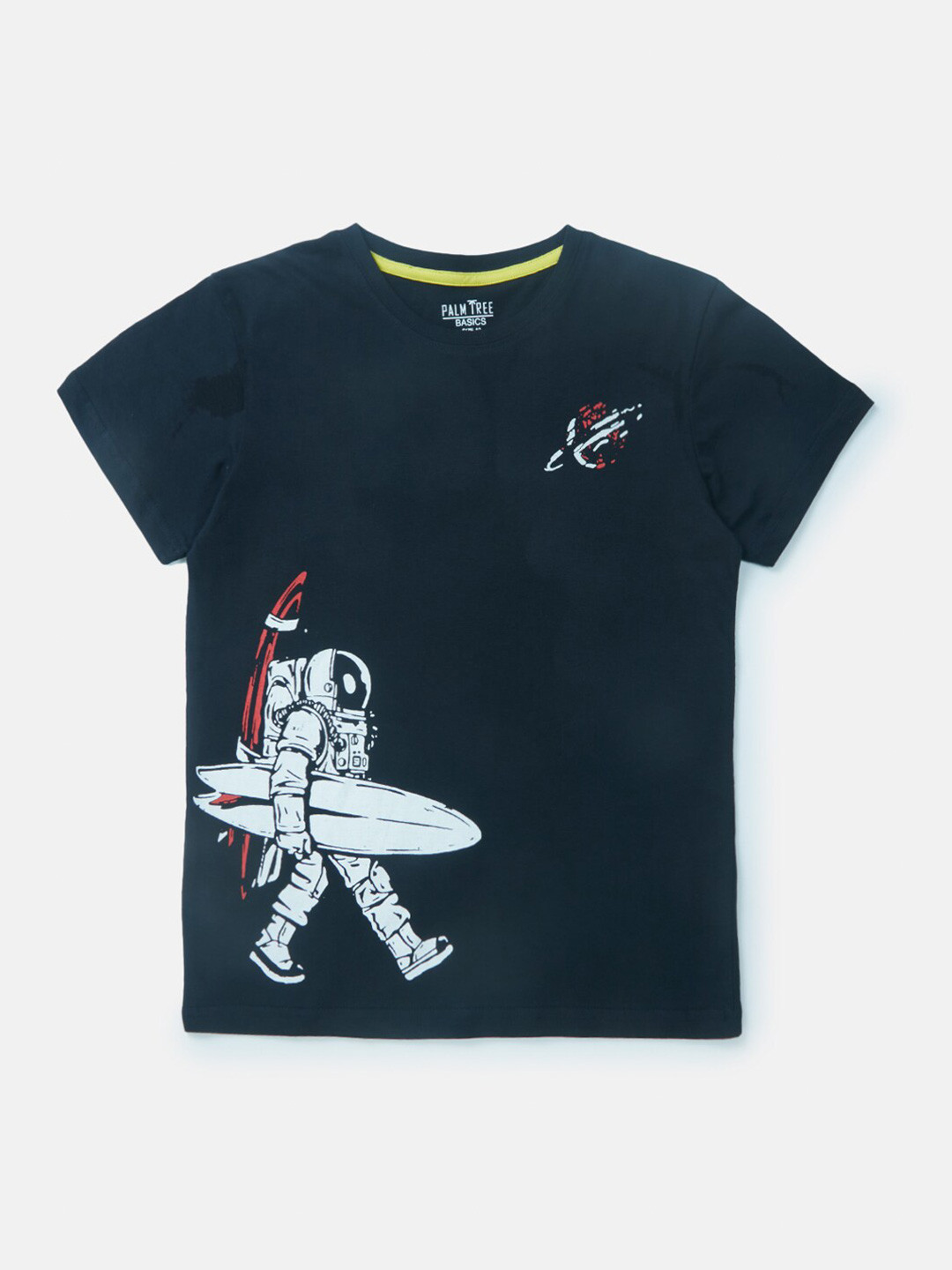 Palm Tree Boys Blue Printed T-shirt