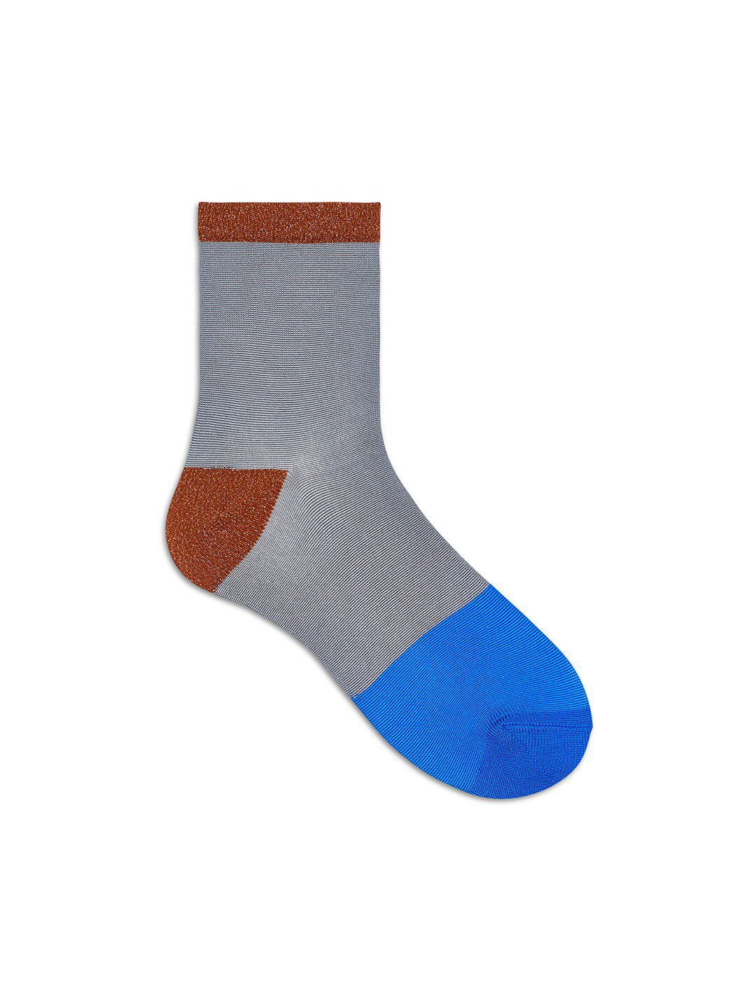 Happy Socks Women grey & Blue Color-Blocked Calf-Length Socks