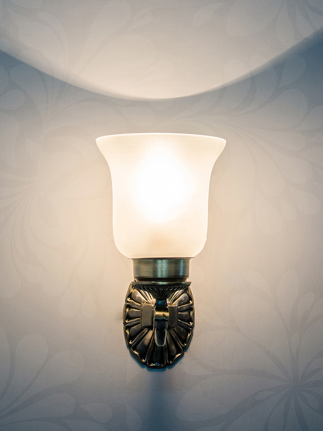 Fos Lighting Gold-Toned & White Allure Crown Small Single Wallchiere