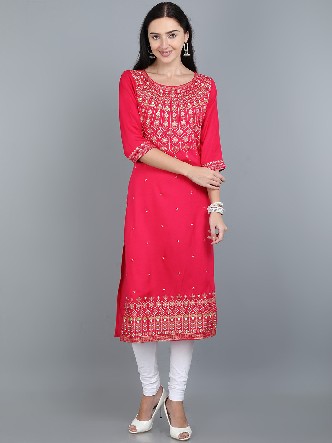 Marcia Women Fuchsia Ethnic Motifs Printed Kurta