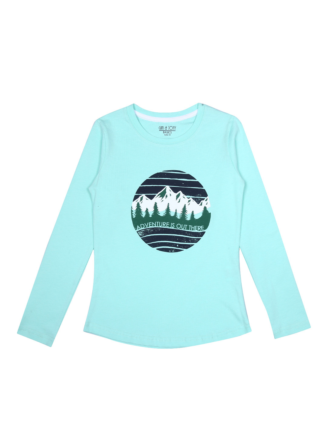 Gini and Jony Girls Blue Printed T-shirt
