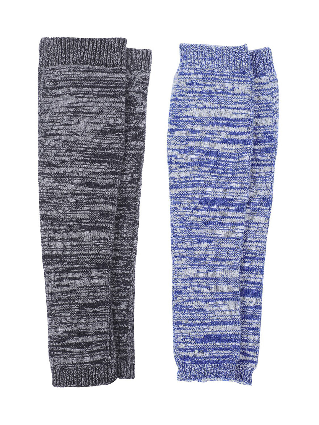 Bharatasya Pack of 2 Black & Blue Active Wear Sun Protection Cotton Arm Sleeves Cover