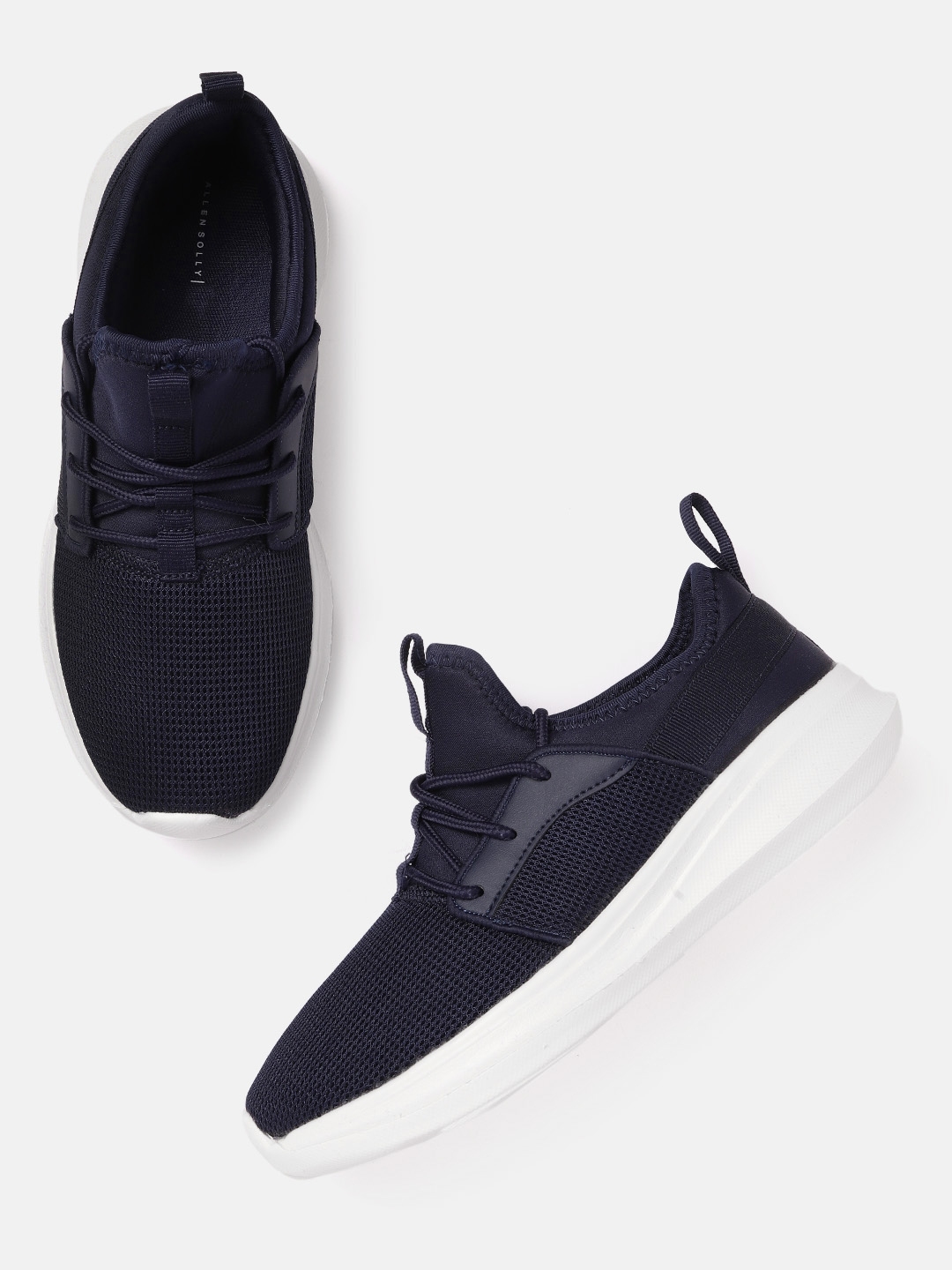 Buy Allen Solly Women Navy Blue Woven Design Sneakers Casual