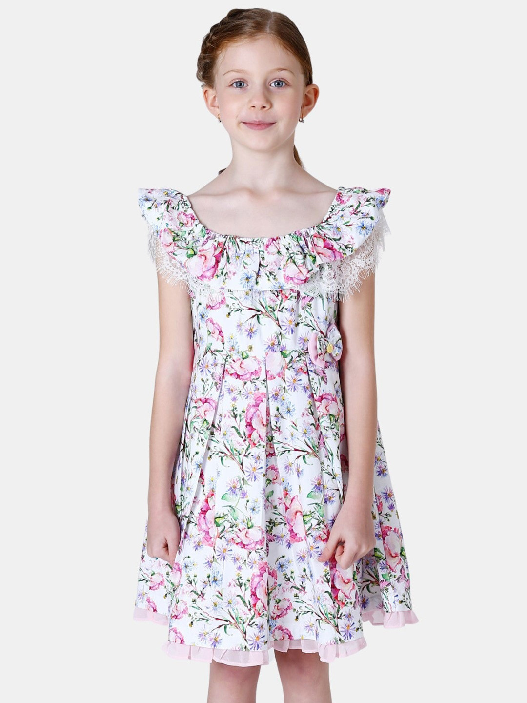 One Friday Girls Pink Floral Dress