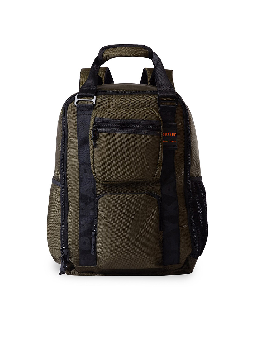 SPYKAR Men Olive Green & Black Backpack