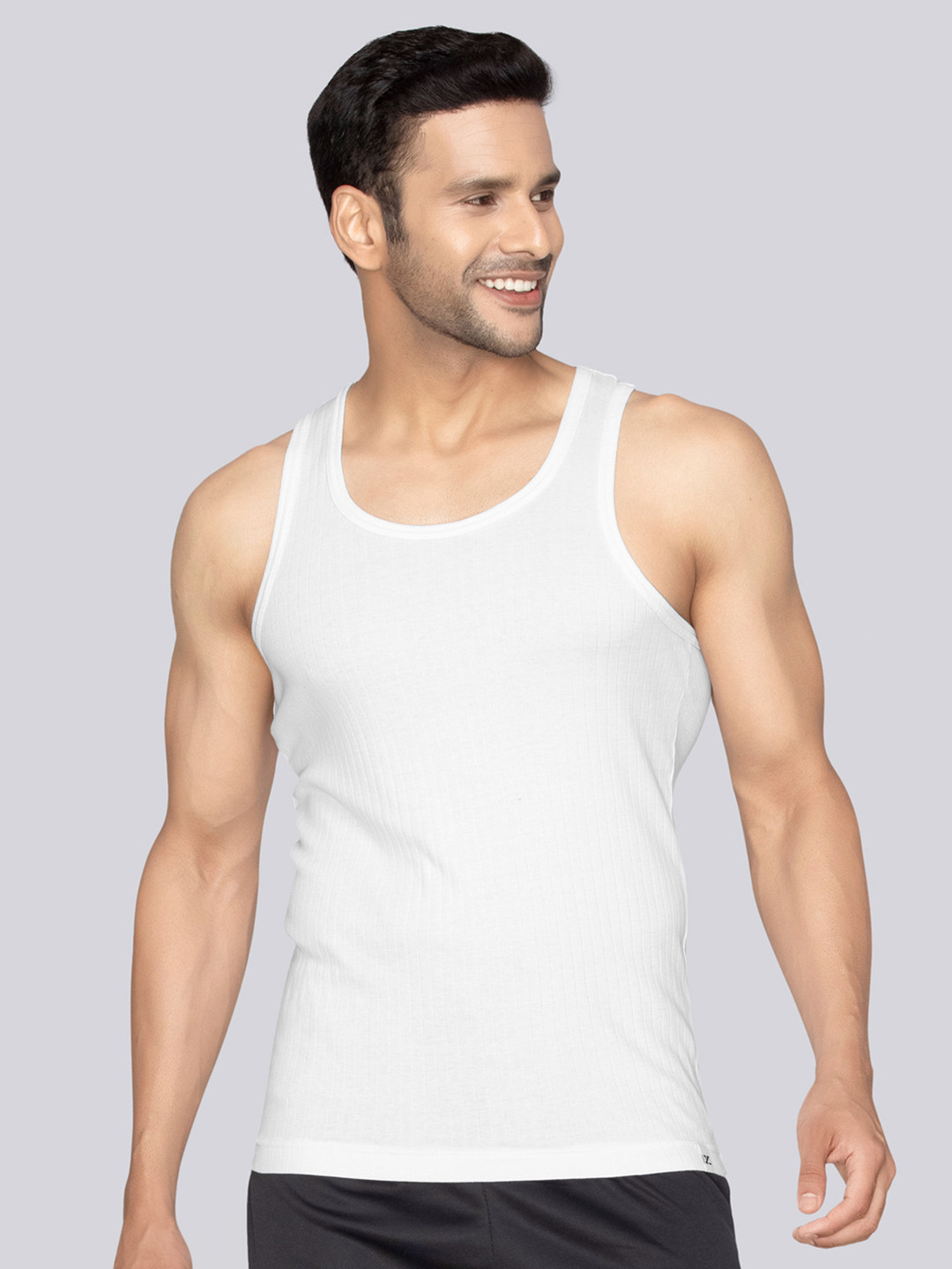 XYXX Men Solid Nova Super Combed Cotton White Round Neck Innerwear Vest