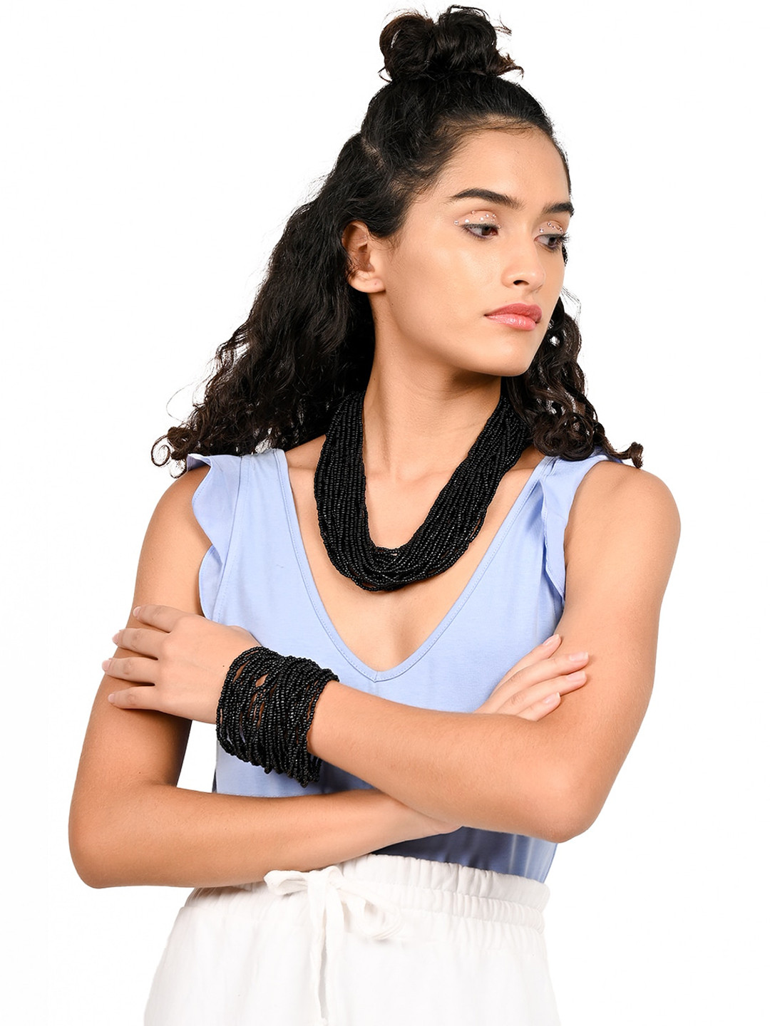 ODETTE Black Beaded Jewellery Set