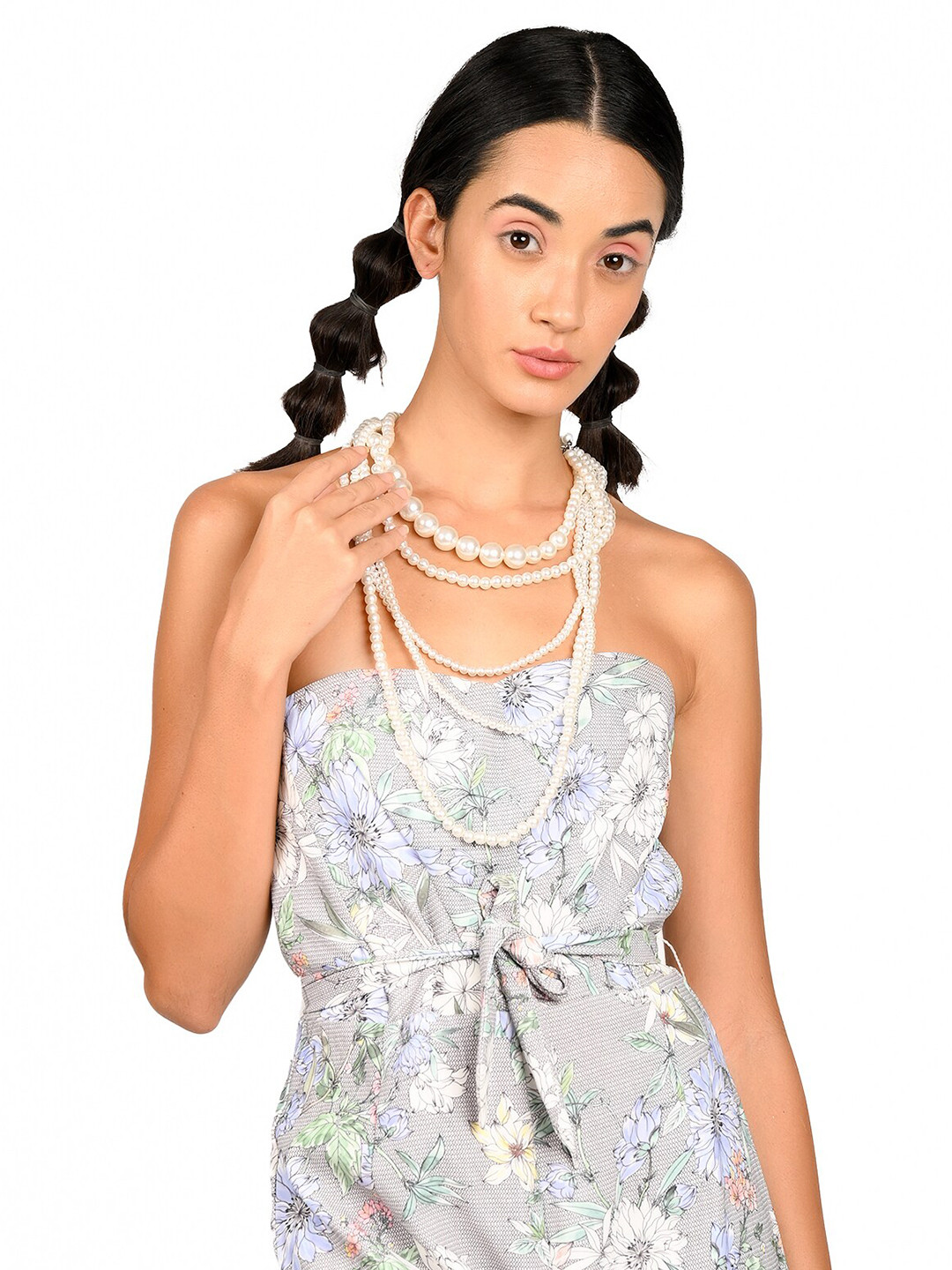 ODETTE White Pearl Layered Necklace