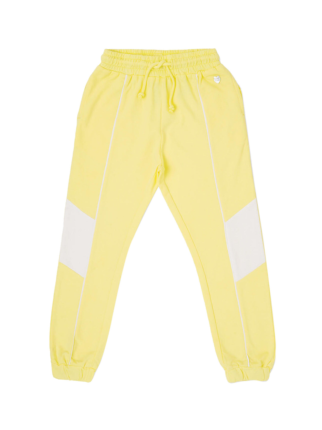 Pepe Jeans Girls Yellow Cotton Straight-Fit Joggers