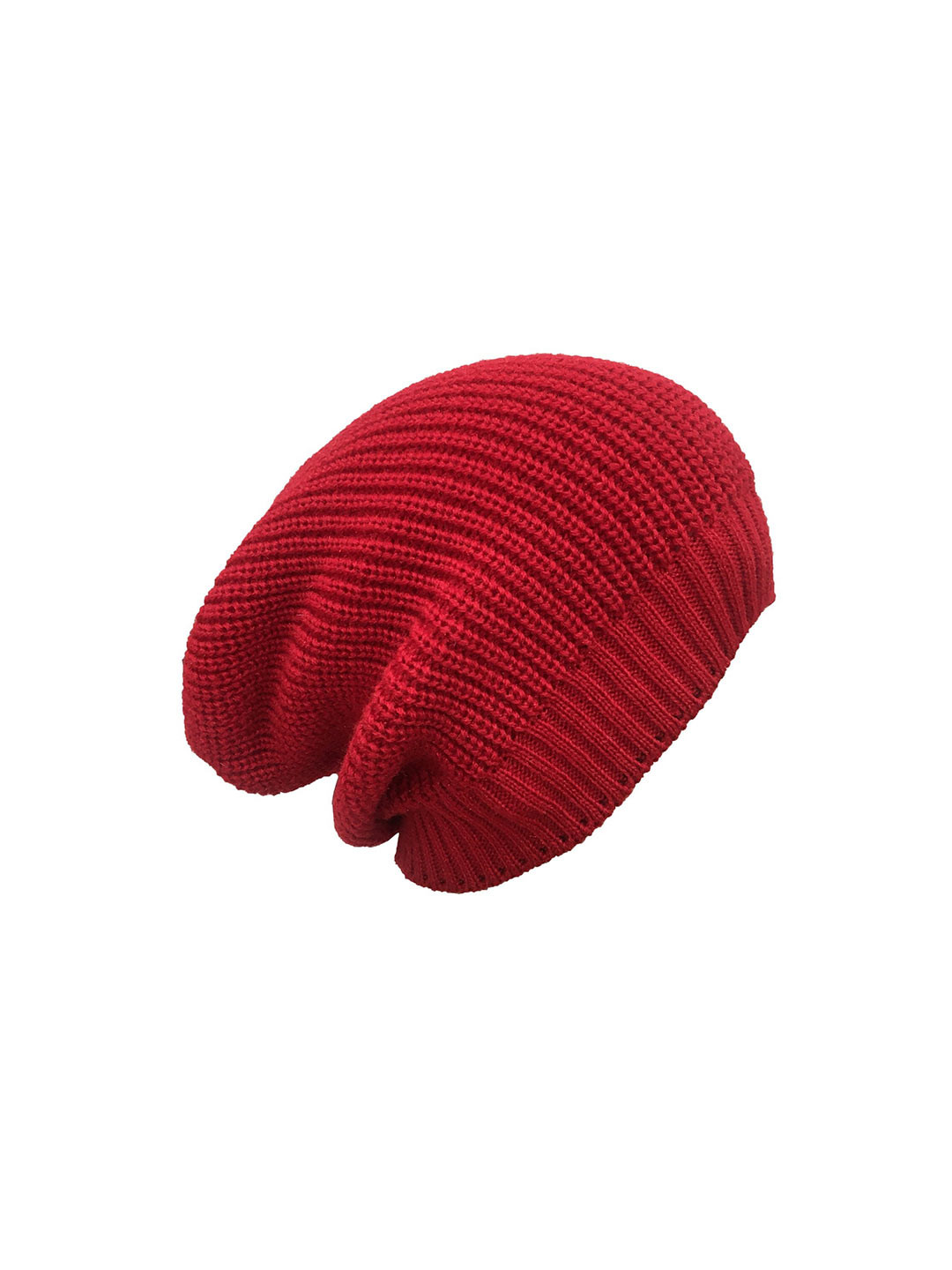 Gajraj Unisex Red Woollen Slouchy Beanie