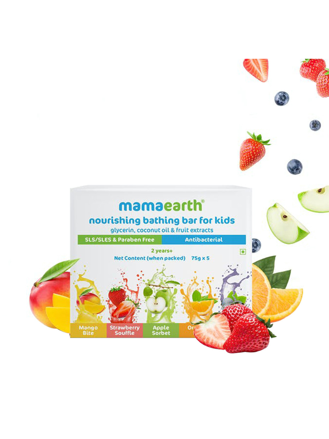 Mamaearth Kids Set of 5 Antibacterial Nourishing Bathing Bar - 75 g Each