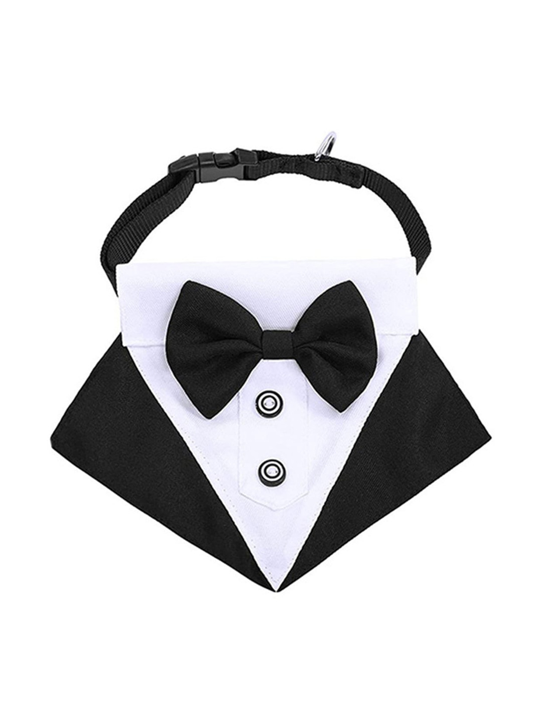 PAWCHIE Black Tuxedo Dog Bandana Bowtie Collar Scarf